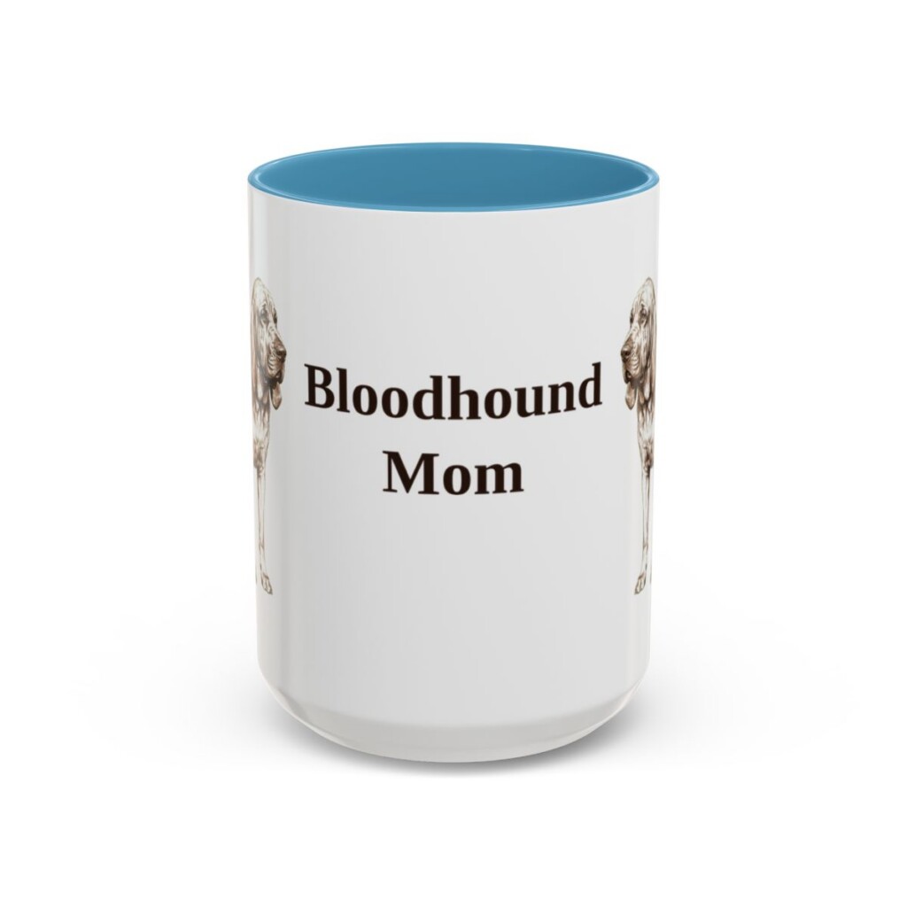 bloodhound-mug-mom-light-blue-3 15oz Bloodhound Dog Mom Mug, Vintage Sketch Coffee Mug, Dog Mom Gift