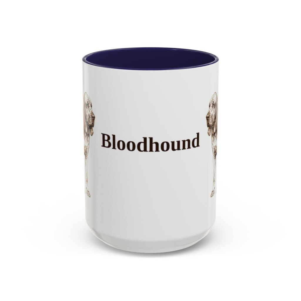 15oz Bloodhound Mug, Vintage Dog Portrait Coffee Mug, Dog Lover Gift