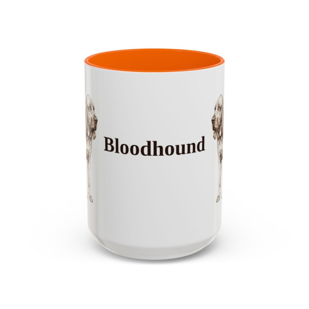 15oz Bloodhound Mug, Vintage Dog Portrait Coffee Mug, Dog Lover Gift
