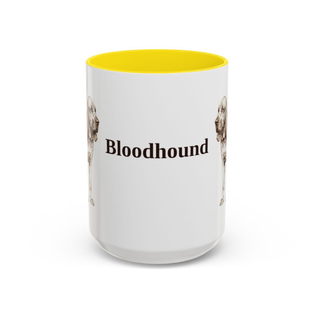 15oz Bloodhound Mug, Vintage Dog Portrait Coffee Mug, Dog Lover Gift