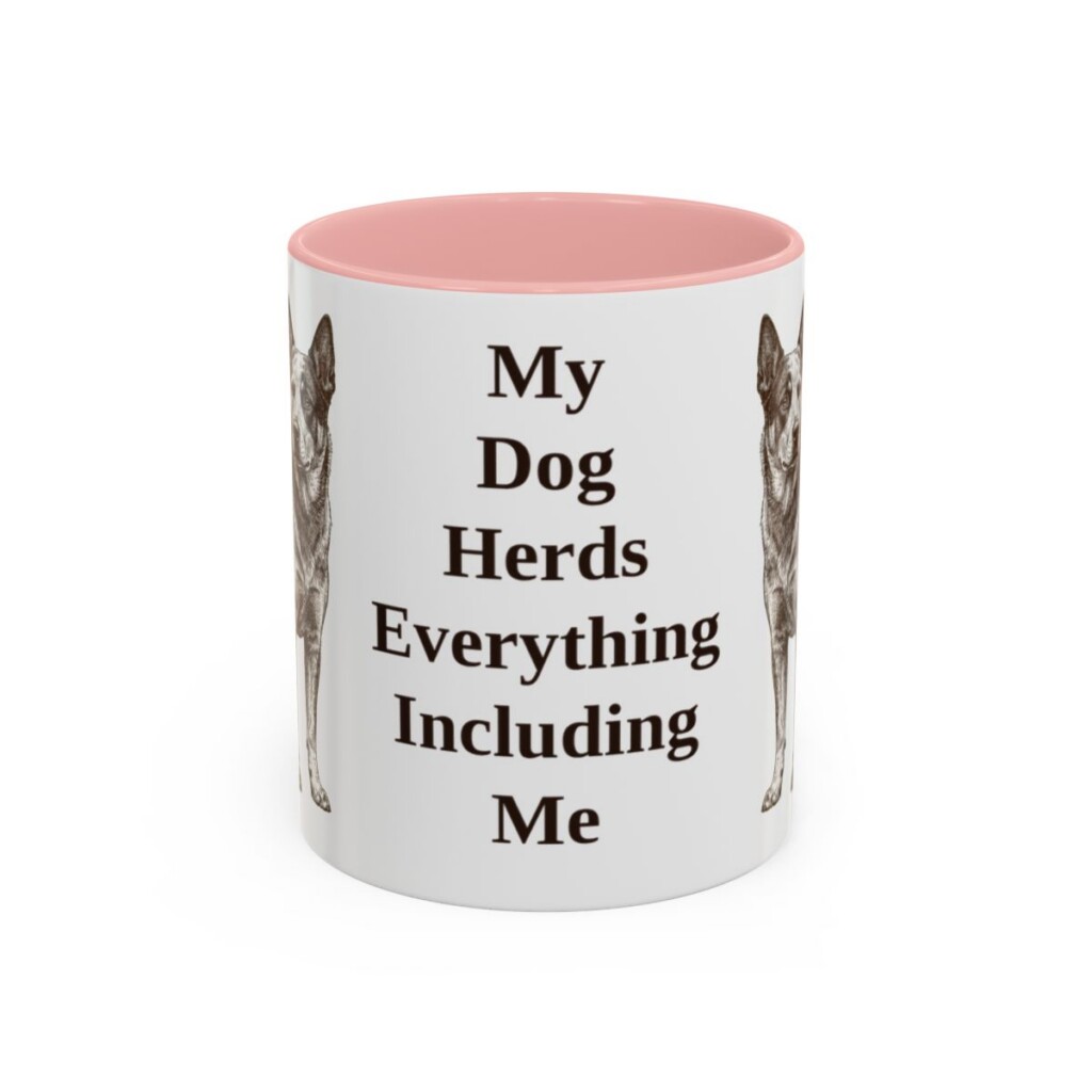 11oz Funny Blue Heeler Mug, My Dog Herds Everything Including Me, Vintage Dog Coffee Mug, Dog Lover Gift