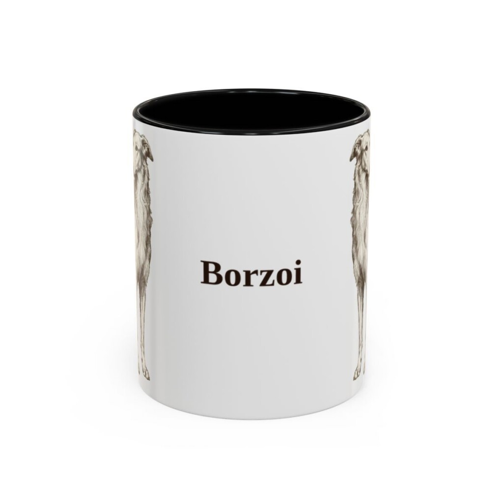 11oz Borzoi Mug, Vintage Dog Portrait Coffee Mug, Dog Lover Gift