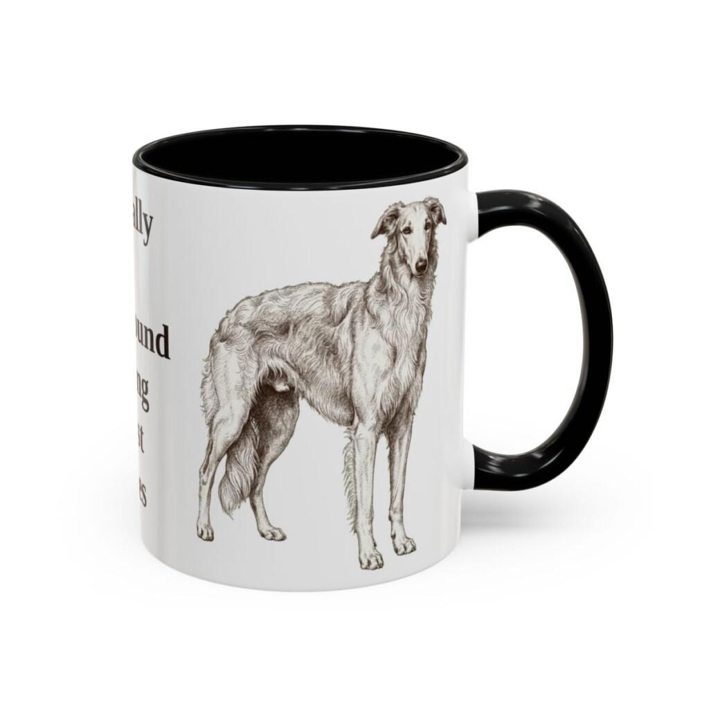 11oz Funny Borzoi Mug, Basically A Greyhound Having Trust Issues, Vintage Dog Coffee Mug, Dog Lover Gift