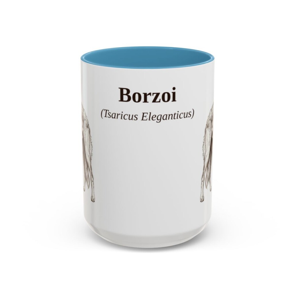 15oz Borzoi Latin Mug, Borzoi, Vintage Dog Coffee Mug, Dog Lover Gift