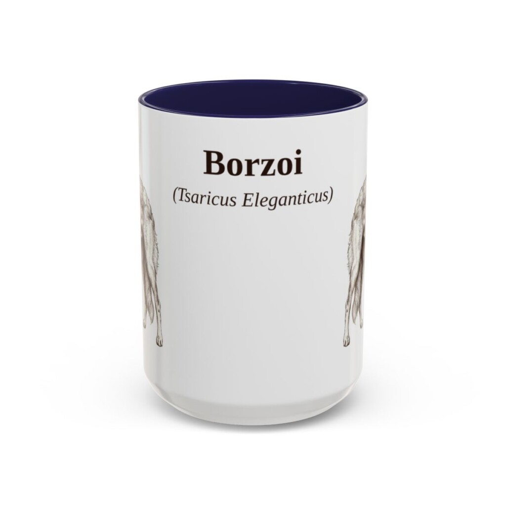 15oz Borzoi Latin Mug, Borzoi, Vintage Dog Coffee Mug, Dog Lover Gift