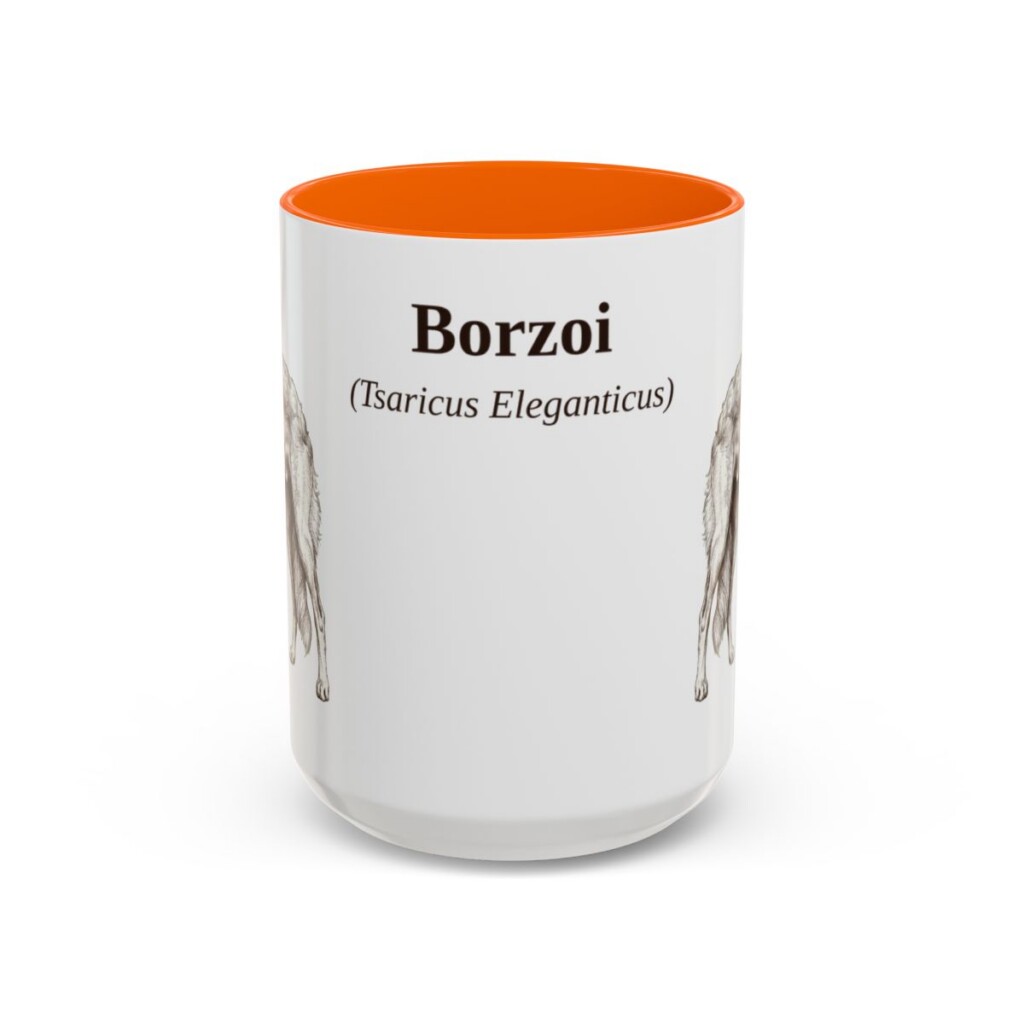 15oz Borzoi Latin Mug, Borzoi, Vintage Dog Coffee Mug, Dog Lover Gift