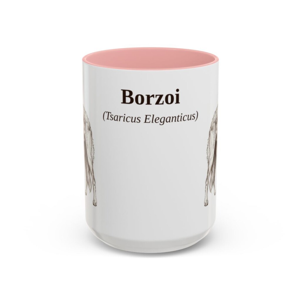 15oz Borzoi Latin Mug, Borzoi, Vintage Dog Coffee Mug, Dog Lover Gift