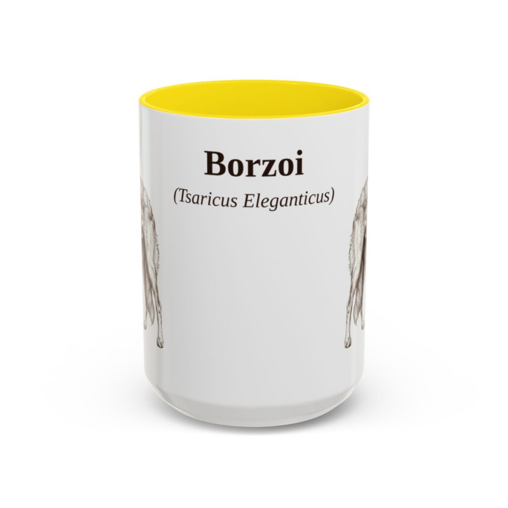 15oz Borzoi Latin Mug, Borzoi, Vintage Dog Coffee Mug, Dog Lover Gift