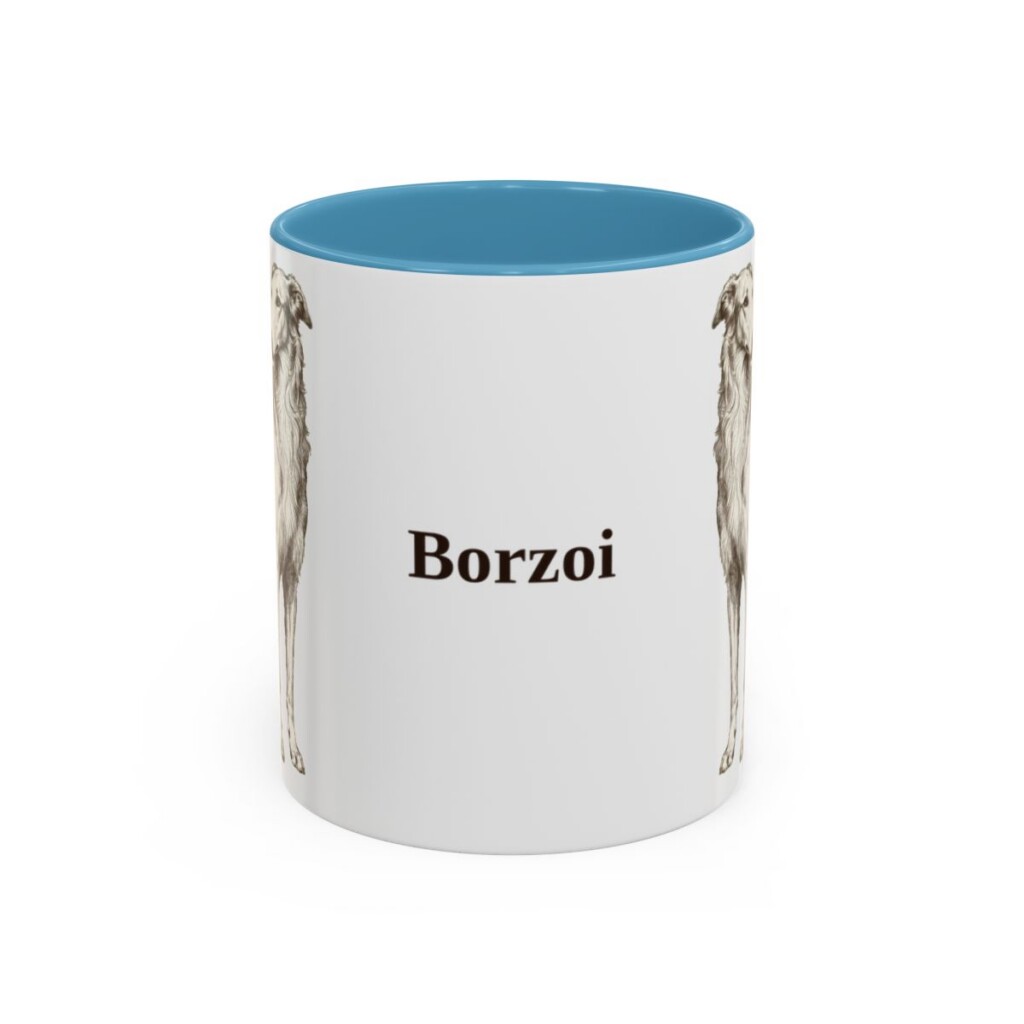 11oz Borzoi Mug, Vintage Dog Portrait Coffee Mug, Dog Lover Gift