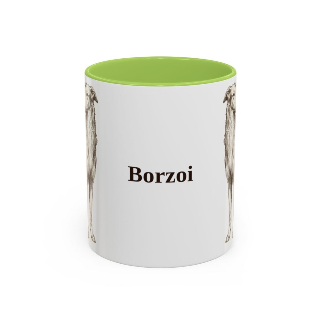 11oz Borzoi Mug, Vintage Dog Portrait Coffee Mug, Dog Lover Gift