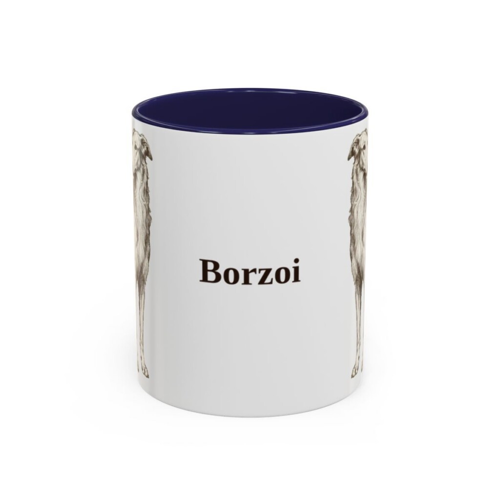 11oz Borzoi Mug, Vintage Dog Portrait Coffee Mug, Dog Lover Gift
