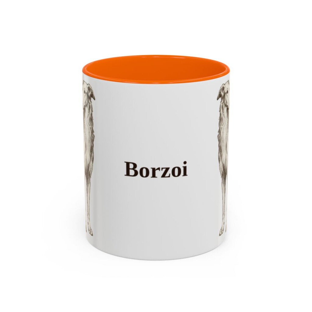 11oz Borzoi Mug, Vintage Dog Portrait Coffee Mug, Dog Lover Gift