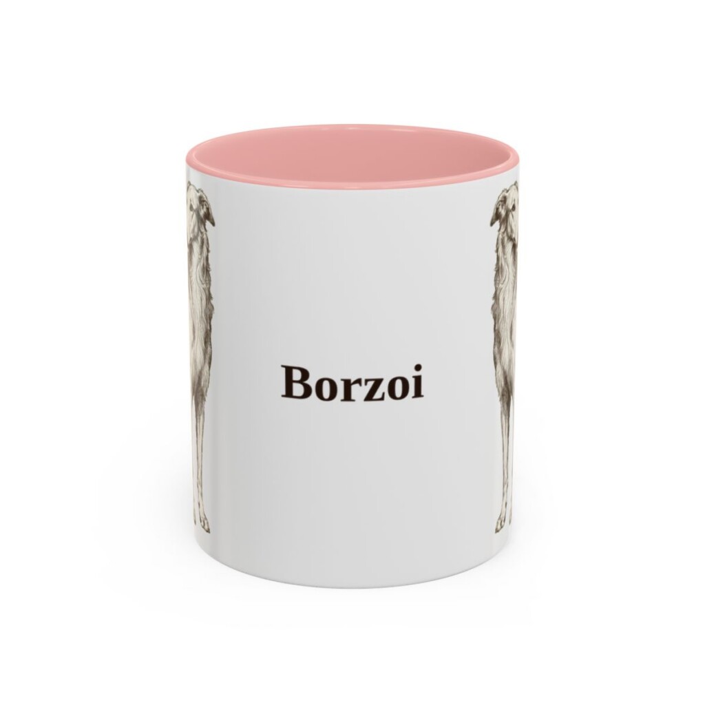 11oz Borzoi Mug, Vintage Dog Portrait Coffee Mug, Dog Lover Gift