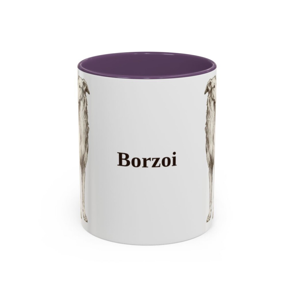 11oz Borzoi Mug, Vintage Dog Portrait Coffee Mug, Dog Lover Gift