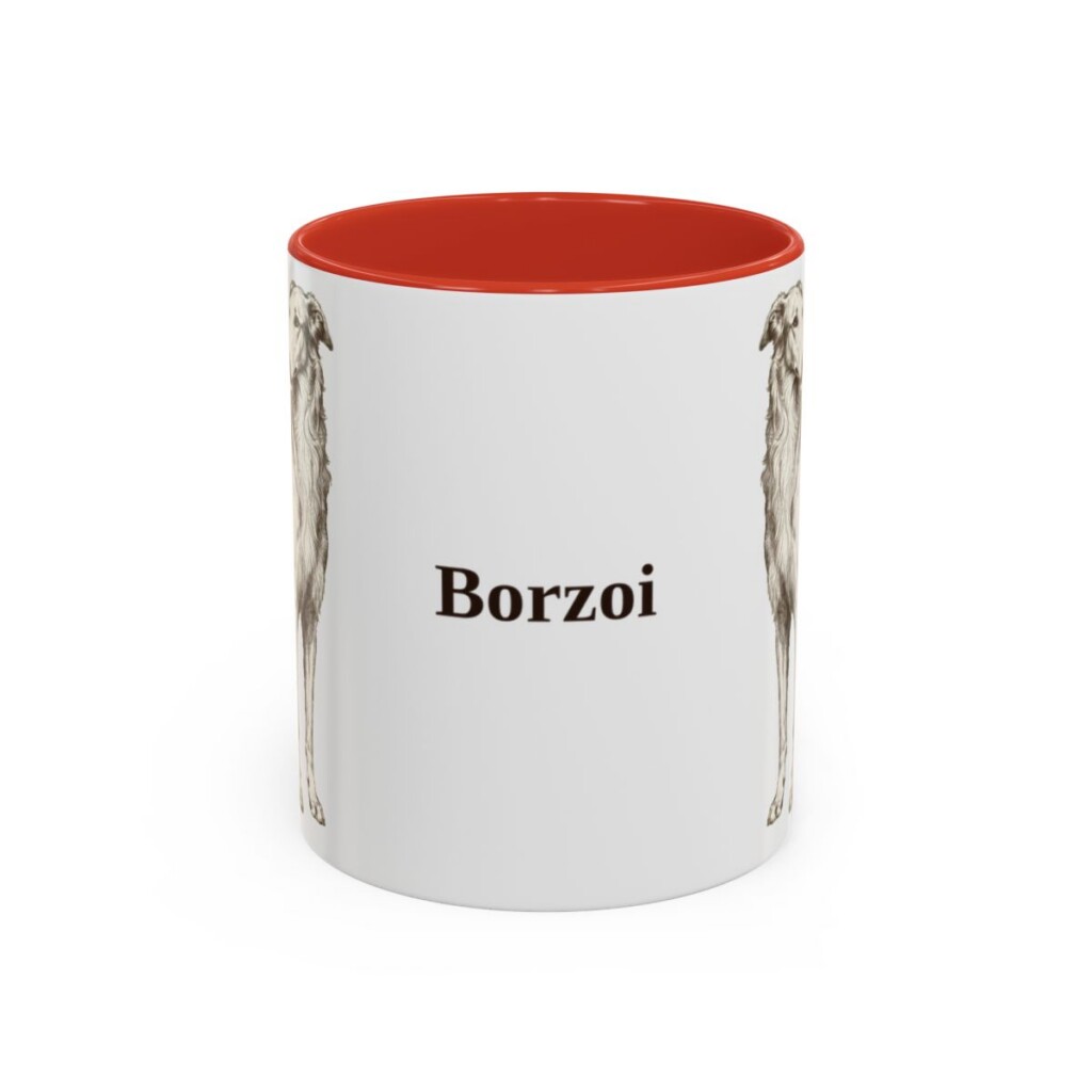 11oz Borzoi Mug, Vintage Dog Portrait Coffee Mug, Dog Lover Gift
