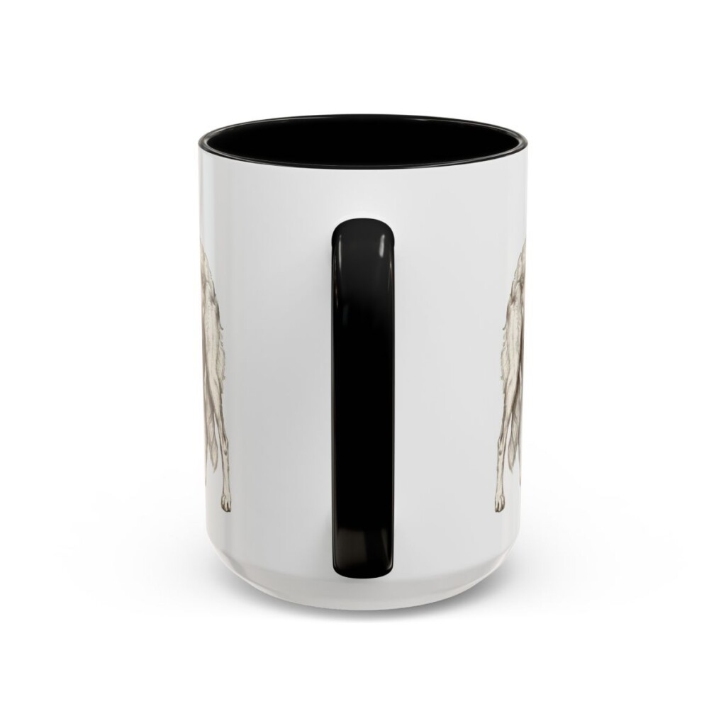 15oz Borzoi Mug, Illustrated Dog Breed Facts Coffee Mug, Vintage Dog Keepsake Gift