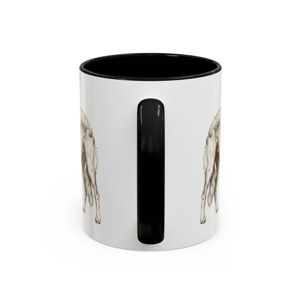 borzoi-mug-writeup-black-back-7 11oz Borzoi Mug, Illustrated Dog Breed Facts Coffee Mug, Vintage Dog Keepsake Gift