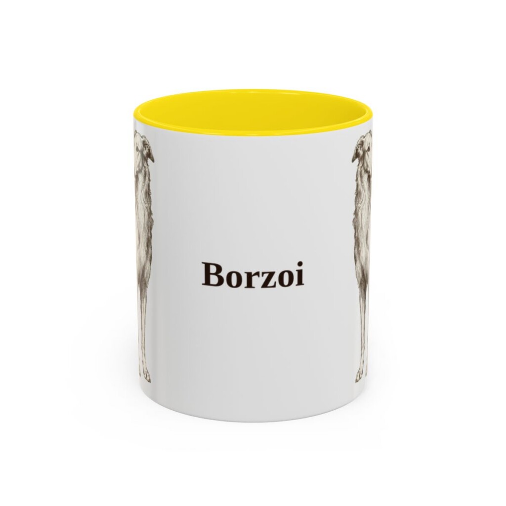 11oz Borzoi Mug, Vintage Dog Portrait Coffee Mug, Dog Lover Gift