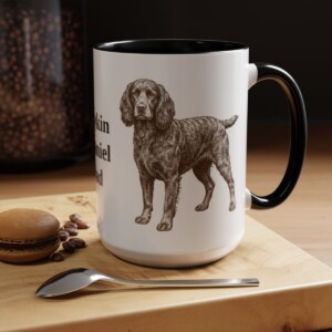 15oz Boykin Spaniel Dog Dad Mug, Vintage Sketch Coffee Mug, Dog Dad Gift