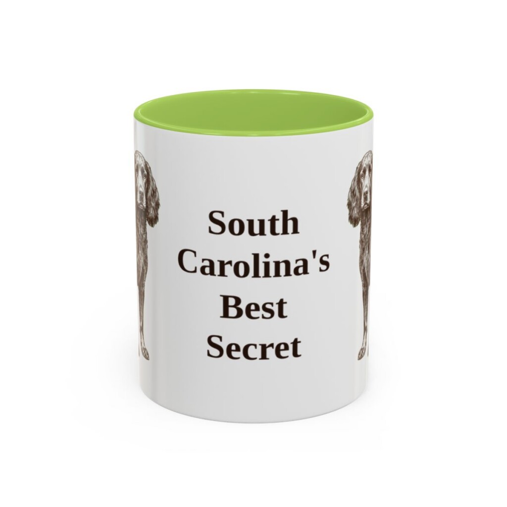 boykin-spaniel-mug-humor-light-green-1 11oz Funny Boykin Spaniel Mug, South Carolina's Best Secret, Vintage Dog Coffee Mug, Dog Lover Gift