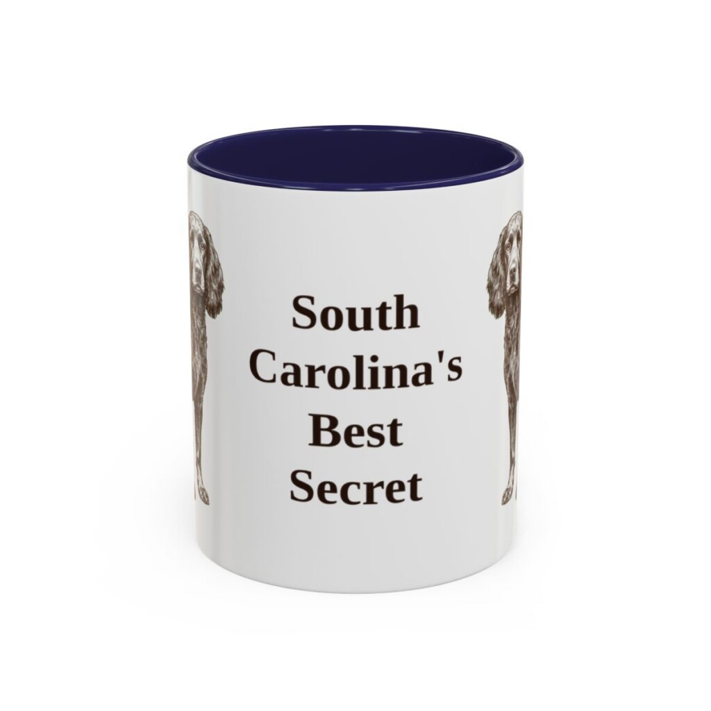 boykin-spaniel-mug-humor-navy-1 11oz Funny Boykin Spaniel Mug, South Carolina's Best Secret, Vintage Dog Coffee Mug, Dog Lover Gift