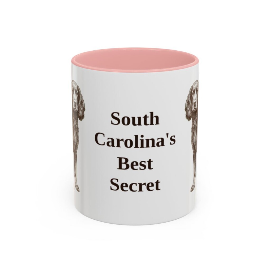 boykin-spaniel-mug-humor-pink-1 11oz Funny Boykin Spaniel Mug, South Carolina's Best Secret, Vintage Dog Coffee Mug, Dog Lover Gift