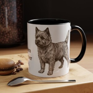 11oz Cairn Terrier Mug, Vintage Dog Portrait Coffee Mug, Dog Lover Gift