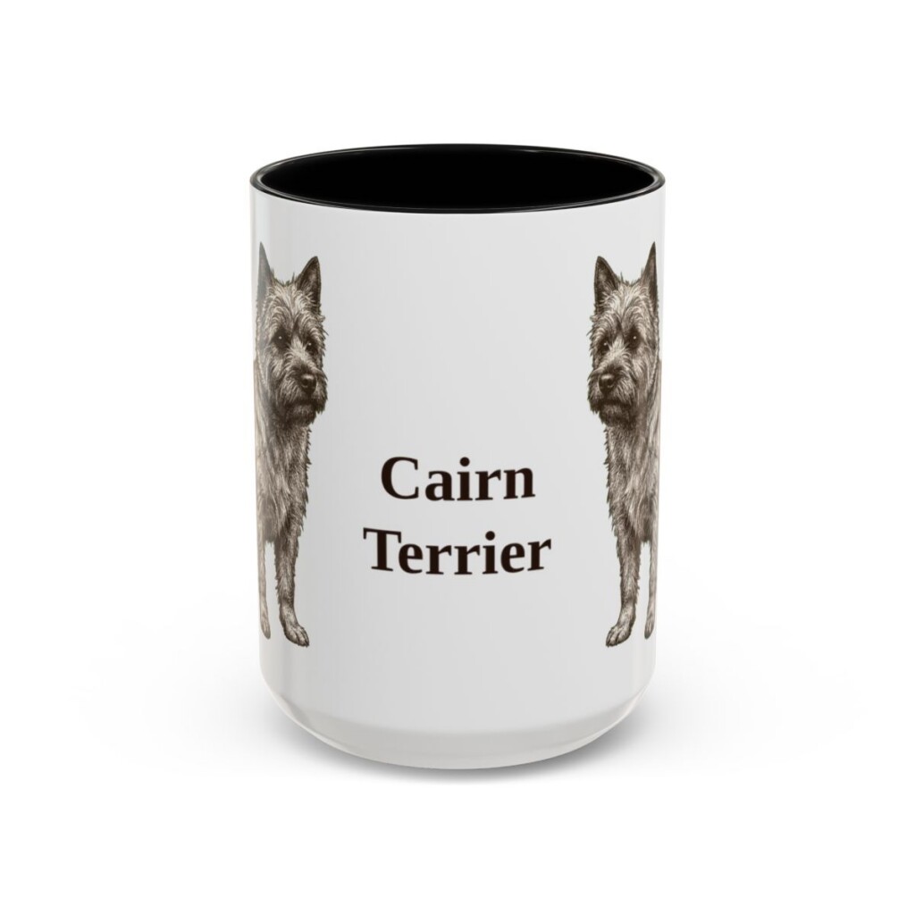 15oz Cairn Terrier Mug, Vintage Dog Portrait Coffee Mug, Dog Lover Gift