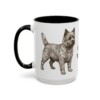 15oz Cairn Terrier Mug, Vintage Dog Portrait Coffee Mug, Dog Lover Gift