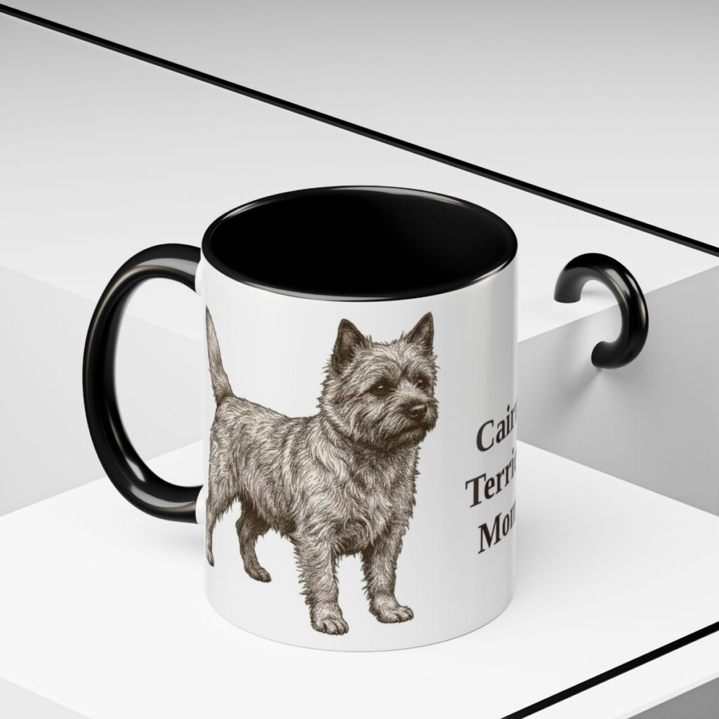 11oz Cairn Terrier Dog Mom Mug, Vintage Sketch Coffee Mug, Dog Mom Gift