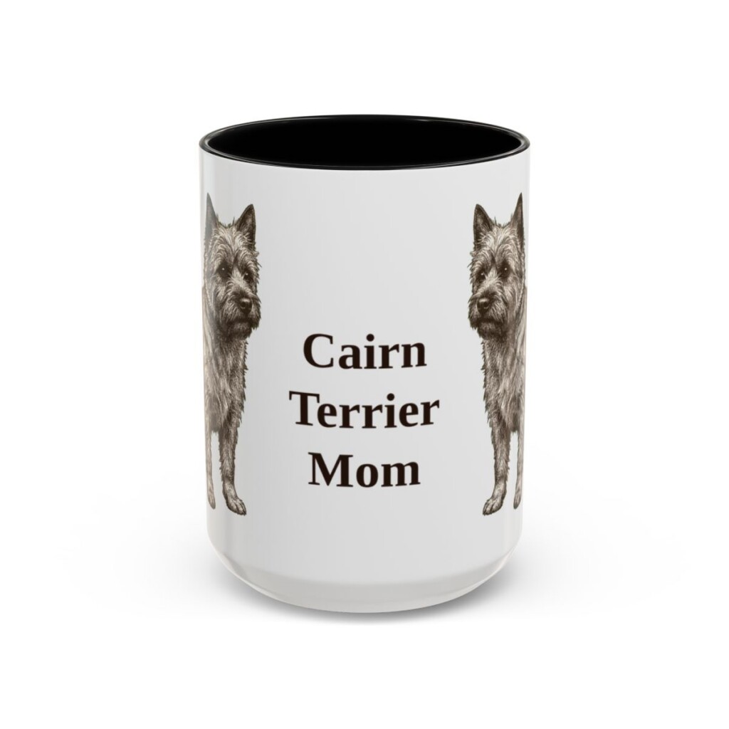 15oz Cairn Terrier Dog Mom Mug, Vintage Sketch Coffee Mug, Dog Mom Gift