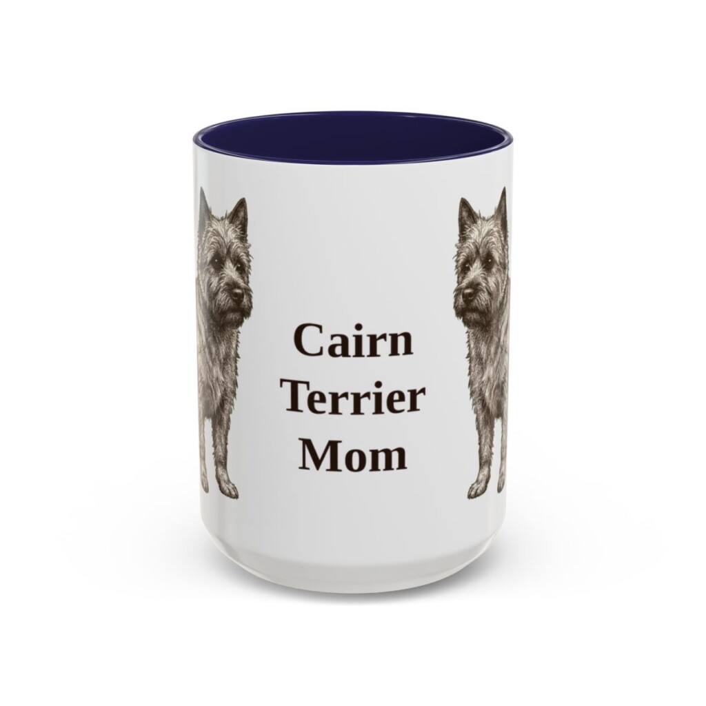 15oz Cairn Terrier Dog Mom Mug, Vintage Sketch Coffee Mug, Dog Mom Gift