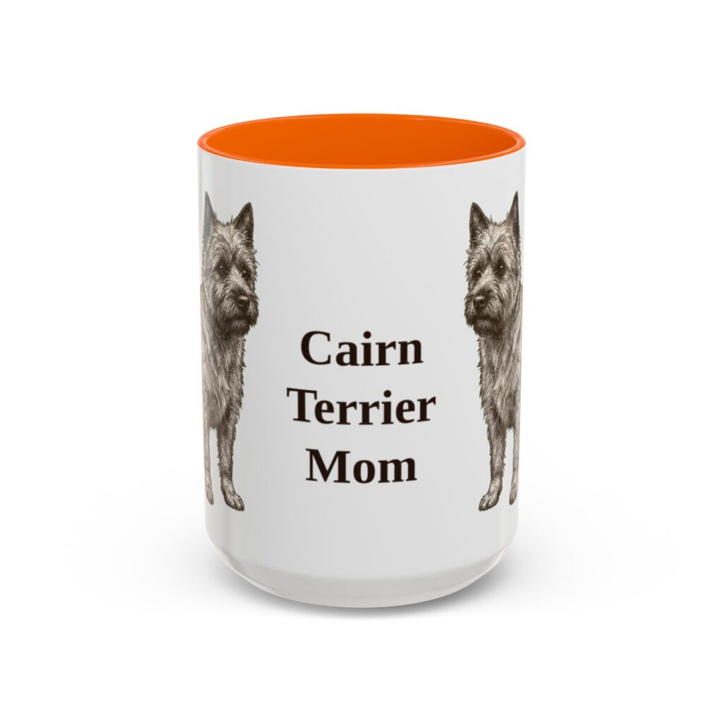 15oz Cairn Terrier Dog Mom Mug, Vintage Sketch Coffee Mug, Dog Mom Gift