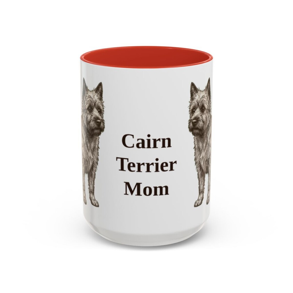 15oz Cairn Terrier Dog Mom Mug, Vintage Sketch Coffee Mug, Dog Mom Gift
