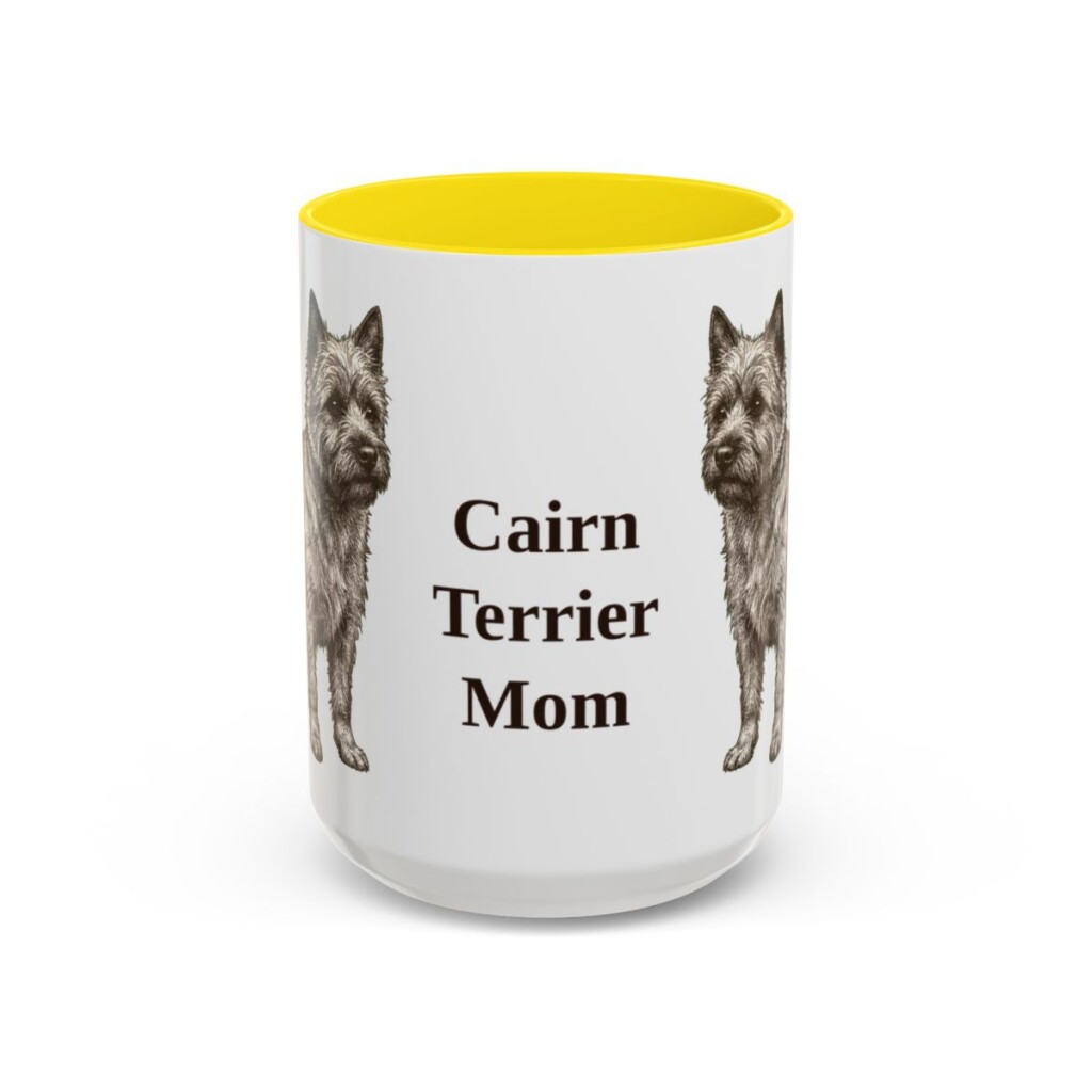 15oz Cairn Terrier Dog Mom Mug, Vintage Sketch Coffee Mug, Dog Mom Gift