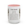 cairn-terrier-mug-writeup-pink-3 15oz Cairn Terrier Mug, Illustrated Dog Breed Facts Coffee Mug, Vintage Dog Keepsake Gift