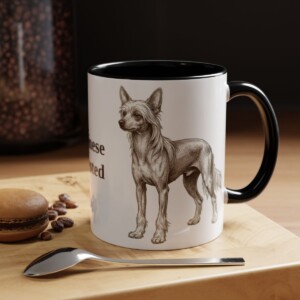 11oz Chinese Crested Mug, Vintage Dog Portrait Coffee Mug, Dog Lover Gift