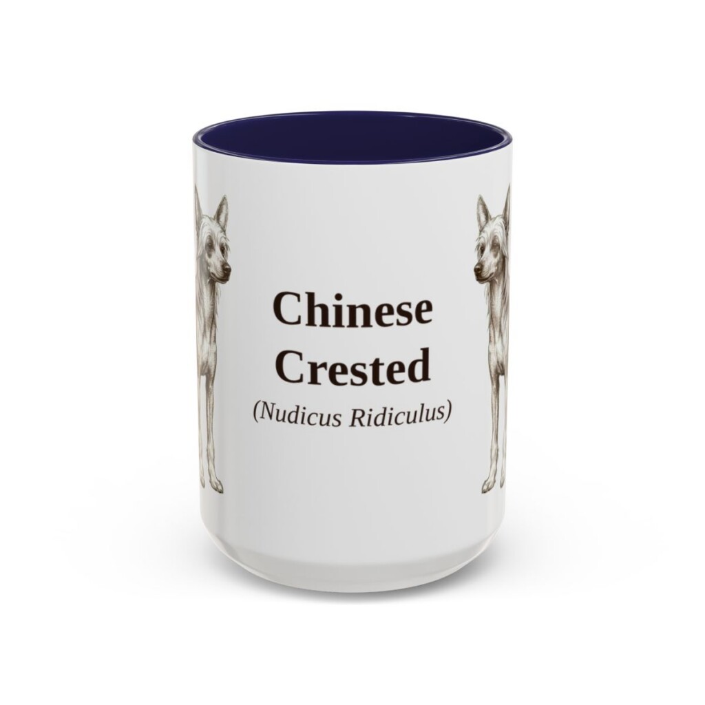 15oz Chinese Crested Latin Mug, Chinese Crested, Vintage Dog Coffee Mug, Dog Lover Gift