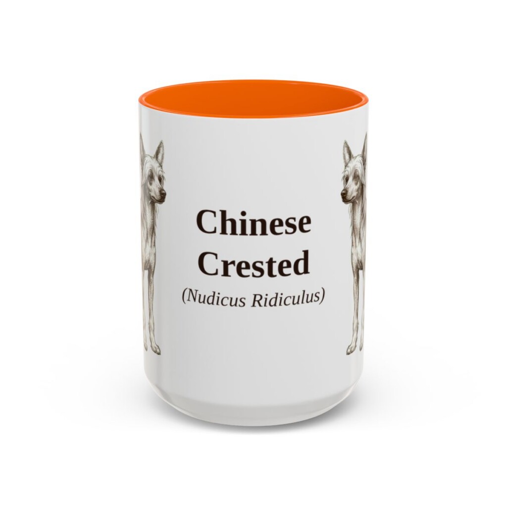 15oz Chinese Crested Latin Mug, Chinese Crested, Vintage Dog Coffee Mug, Dog Lover Gift