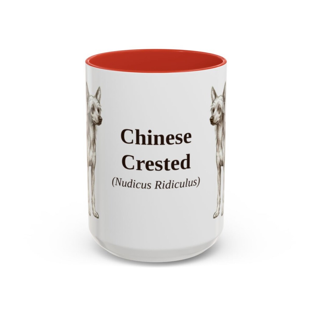 15oz Chinese Crested Latin Mug, Chinese Crested, Vintage Dog Coffee Mug, Dog Lover Gift
