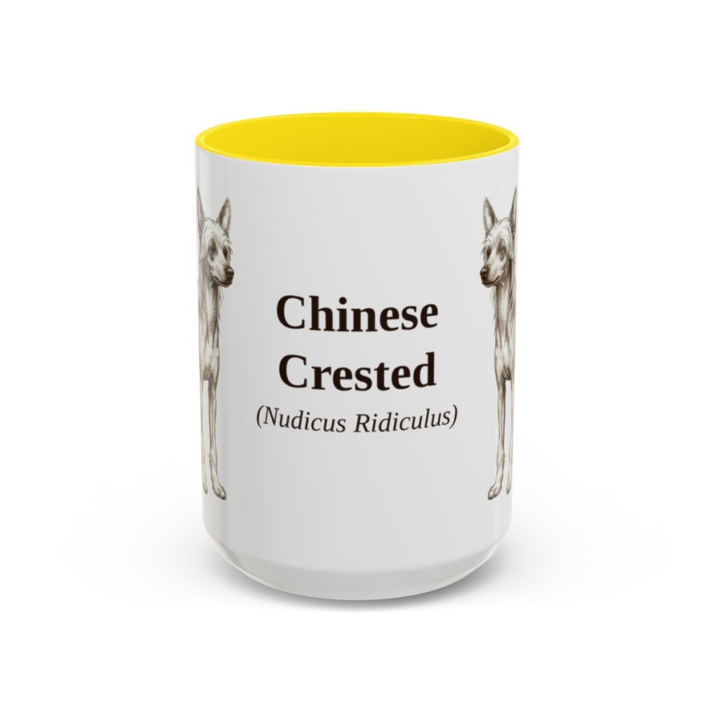 15oz Chinese Crested Latin Mug, Chinese Crested, Vintage Dog Coffee Mug, Dog Lover Gift