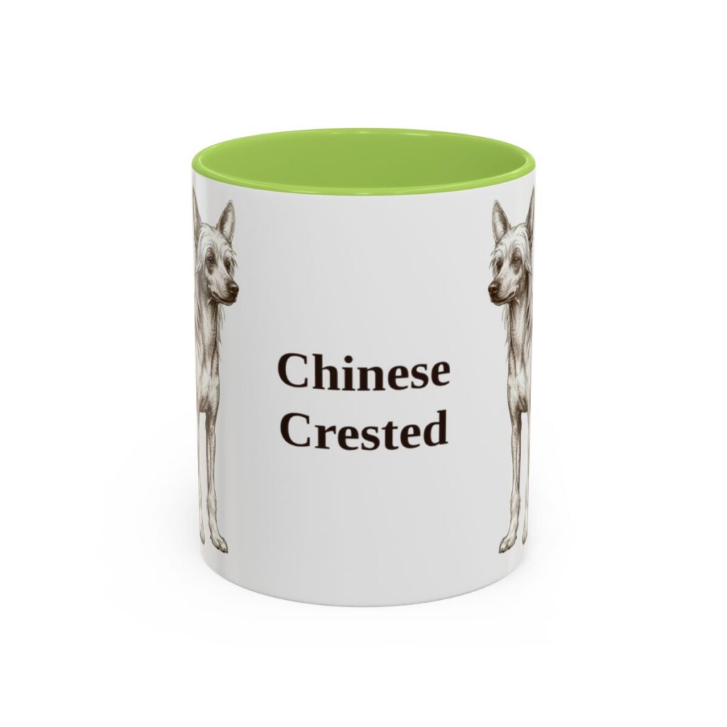 11oz Chinese Crested Mug, Vintage Dog Portrait Coffee Mug, Dog Lover Gift