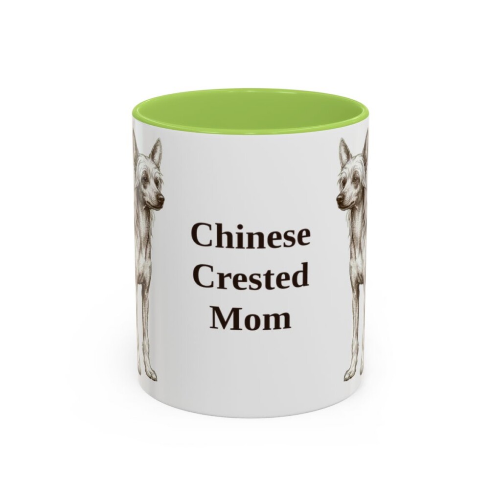 11oz Chinese Crested Dog Mom Mug, Vintage Sketch Coffee Mug, Dog Mom Gift