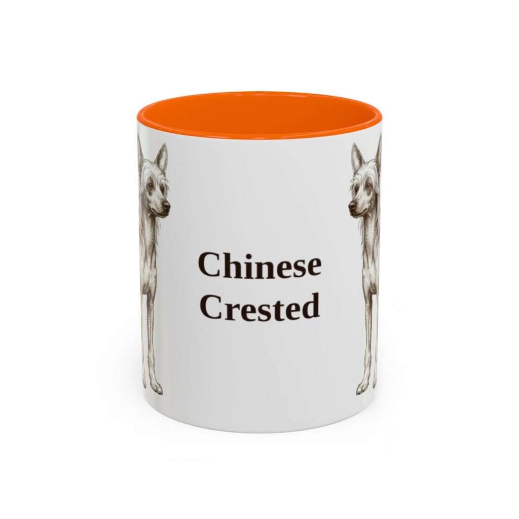 11oz Chinese Crested Mug, Vintage Dog Portrait Coffee Mug, Dog Lover Gift