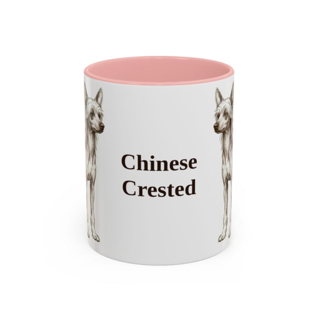 11oz Chinese Crested Mug, Vintage Dog Portrait Coffee Mug, Dog Lover Gift
