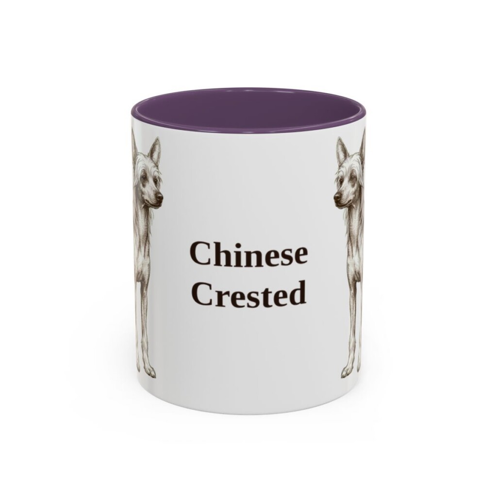 11oz Chinese Crested Mug, Vintage Dog Portrait Coffee Mug, Dog Lover Gift