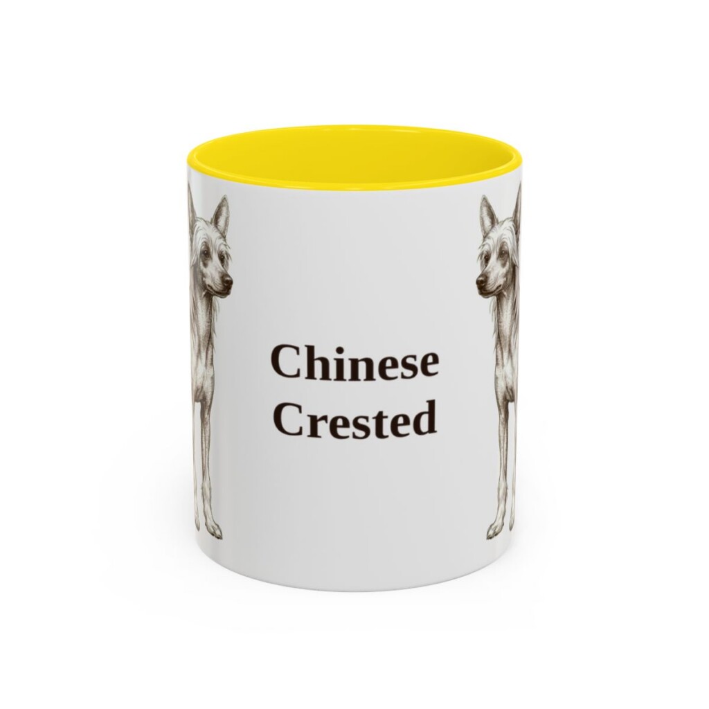 11oz Chinese Crested Mug, Vintage Dog Portrait Coffee Mug, Dog Lover Gift