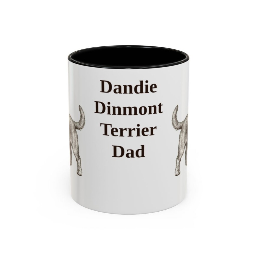 dandie-dinmont-terrier-mug-dad-black-front-1 11oz Dandie Dinmont Terrier Dog Dad Mug, Vintage Sketch Coffee Mug, Dog Dad Gift
