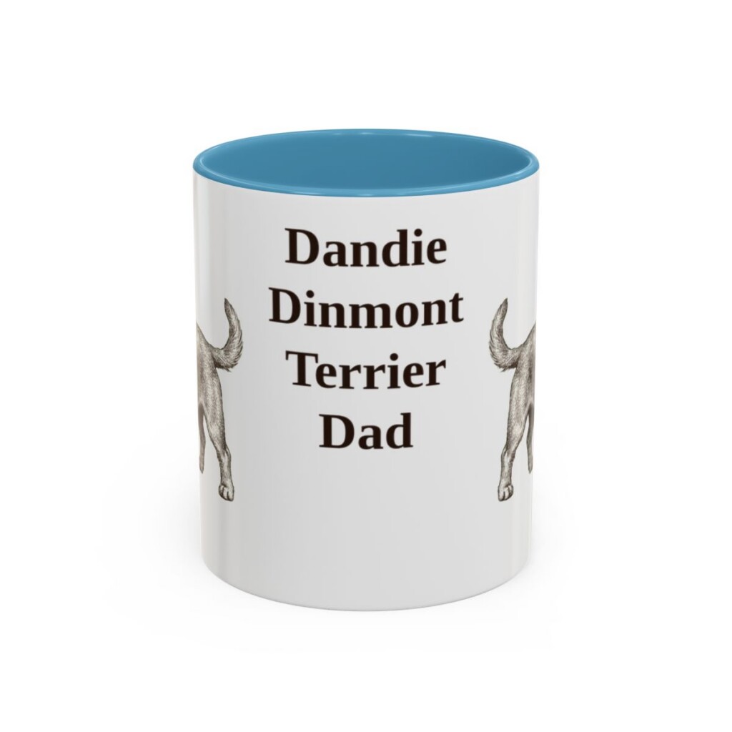dandie-dinmont-terrier-mug-dad-light-blue-1 11oz Dandie Dinmont Terrier Dog Dad Mug, Vintage Sketch Coffee Mug, Dog Dad Gift