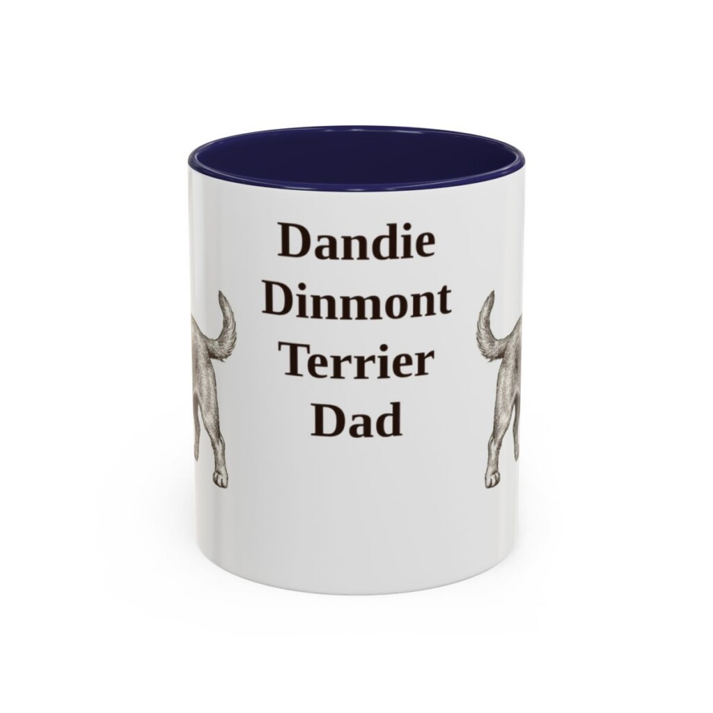 dandie-dinmont-terrier-mug-dad-navy-1 11oz Dandie Dinmont Terrier Dog Dad Mug, Vintage Sketch Coffee Mug, Dog Dad Gift